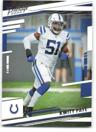 Kwity Paye football card from 2022 Panini Prestige, featuring original gloss finish