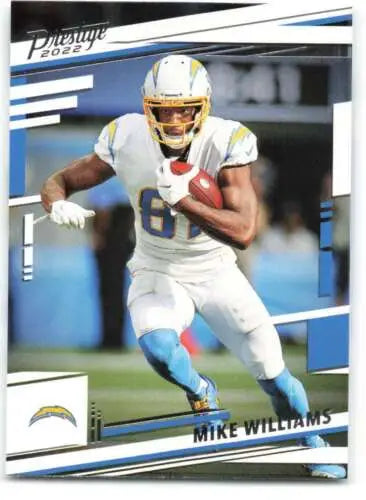 Mike Williams 2022 Panini Prestige card with original gloss for LA Chargers fans