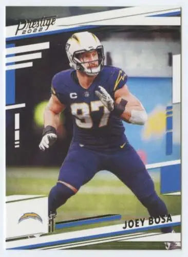 2022 Panini Prestige Joey Bosa football card with original gloss, LA Chargers