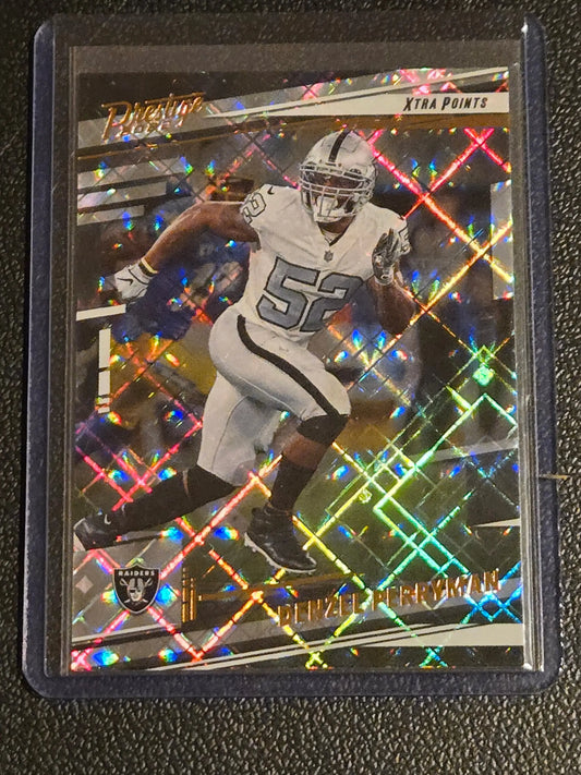Denzel Perryman Xtra Points Diamond trading card with holographic background