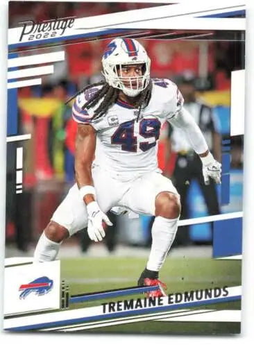 Tremaine Edmunds in white uniform, action pose, original gloss Panini Prestige card