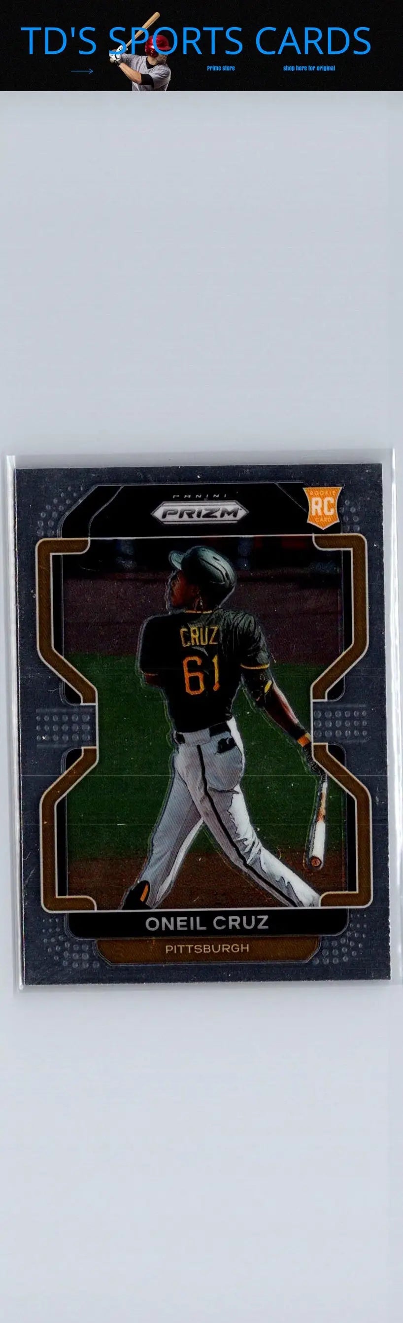 O’Neil Cruz baseball card from 2022 Panini Prizm collection featuring O’Neil Cruz