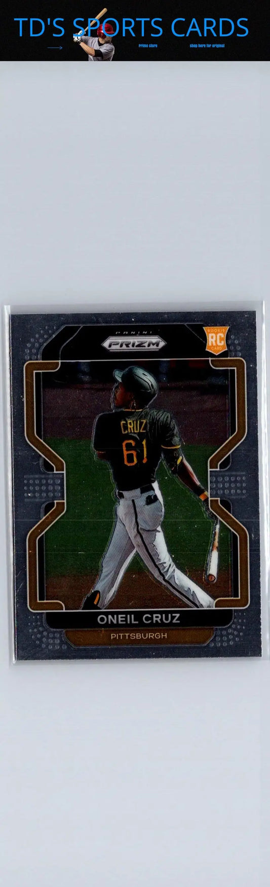 O’Neil Cruz baseball card from 2022 Panini Prizm collection featuring O’Neil Cruz