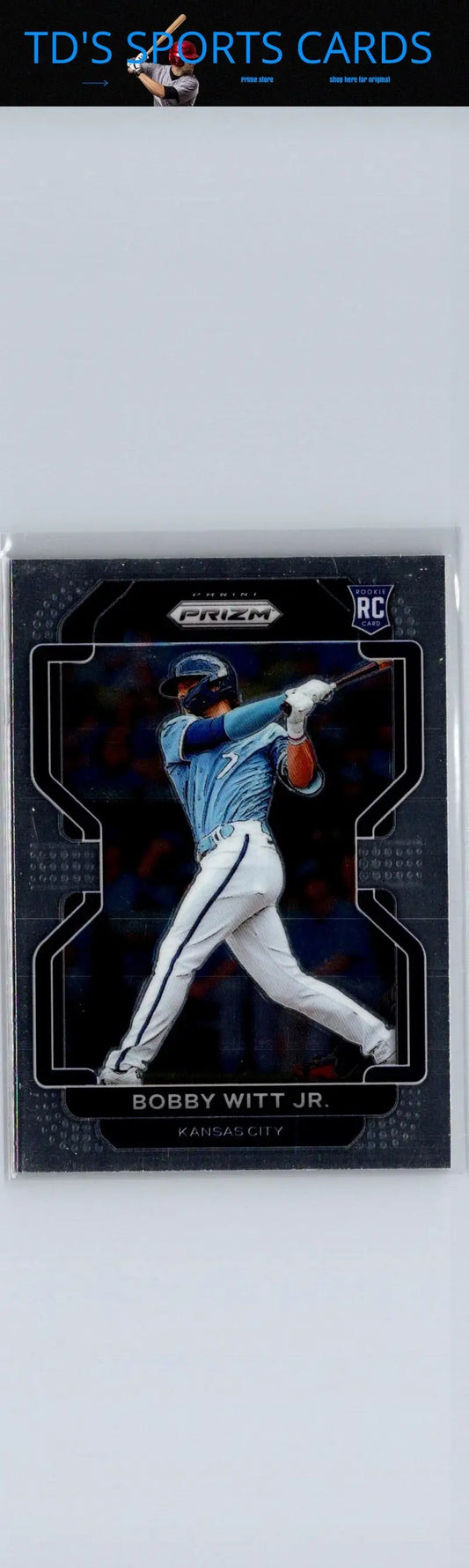 Bobby Witt Jr rookie baseball card from 2022 Panini Prizm series