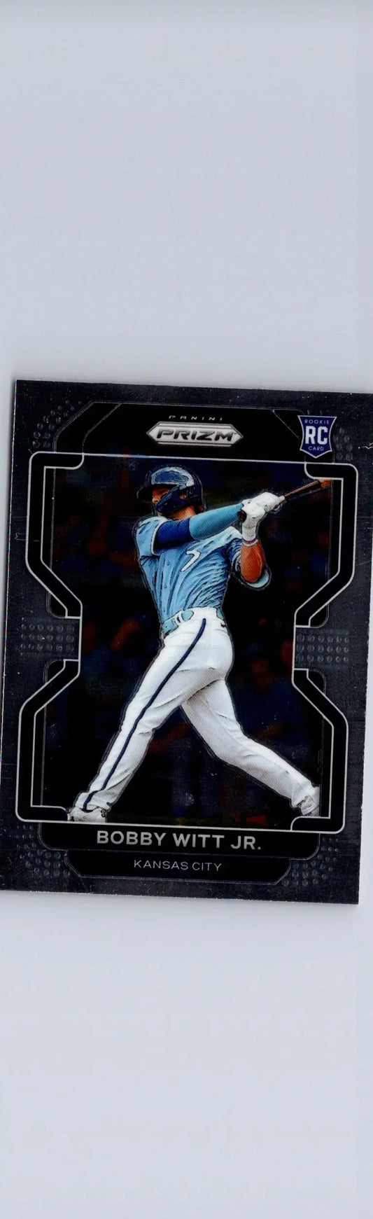 2022 Panini Prizm Bobby Witt Jr. baseball card showcasing Bobby Witt, rookie card