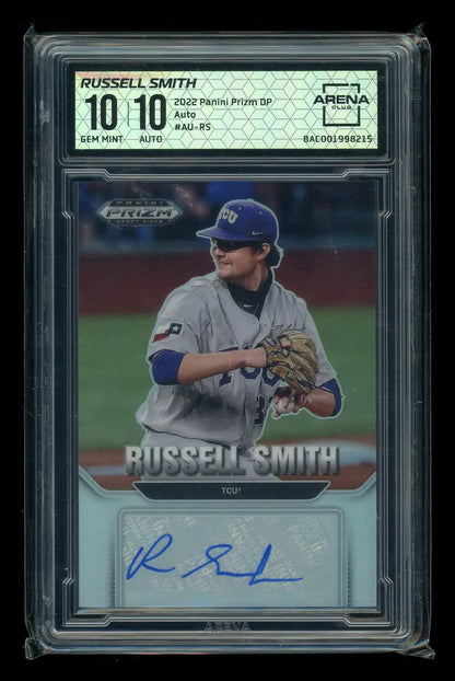 2022 Panini Prizm Draft Picks Russell Smith #AU-RS Auto Baseball Arena Club 10 - Baseball Card
