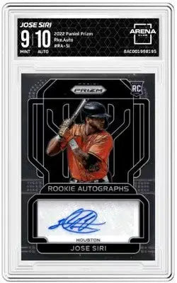 Graded PRIZM Jose Siri rookie autograph card from 2022 Panini Prizm Baseball Arena Club