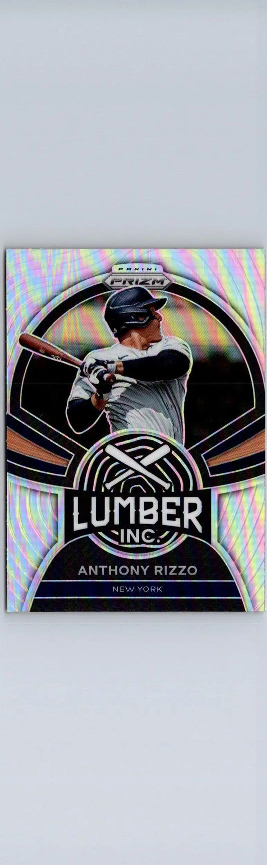 Anthony Rizzo baseball card from 2022 Panini Prizm Lumber Inc Silver Prizm