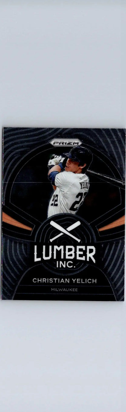 Christian Yelich baseball card from 2022 Panini Prizm Lumber Inc collection