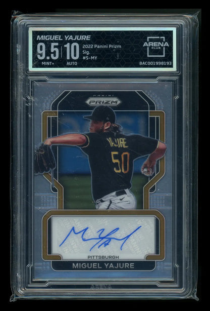 2022 Panini Prizm Miguel Yajure #S-MY Autograph Baseball Arena Club 9.5 - Trading Card
