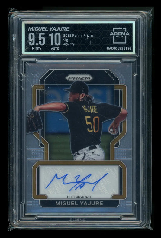 2022 Panini Prizm Miguel Yajure #S-MY Autograph Baseball Arena Club 9.5 - Trading Card