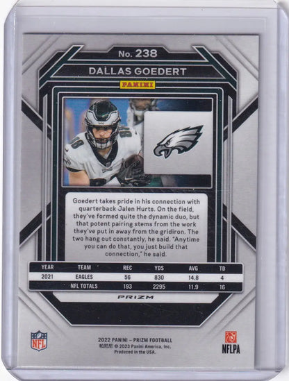 2022 Panini Prizm Red White & Blue #238 Dallas Goedert - Philadelphia Eagles - Trading Card