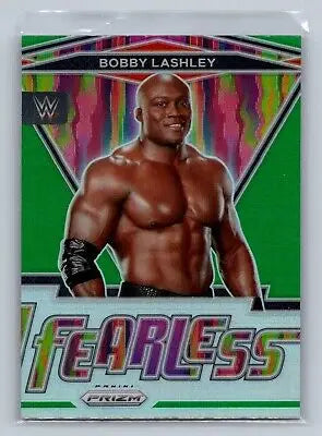 Bobby Lashley Fearless Green Prizm card from 2022 Panini Prizm WWE collection