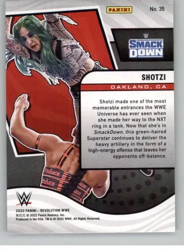 2022 Panini Revolution Shotzi WWE trading card with original gloss displayed