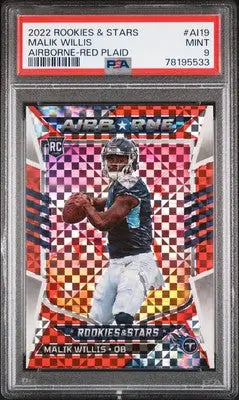 Panini Rookies Malik Willis Airborne Red Plaid football card 2022 PSA 9