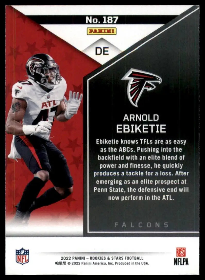 2022 Panini Rookies & Stars Arnold Ebiketie #187 Atlanta Falcons Football Card - Football Card