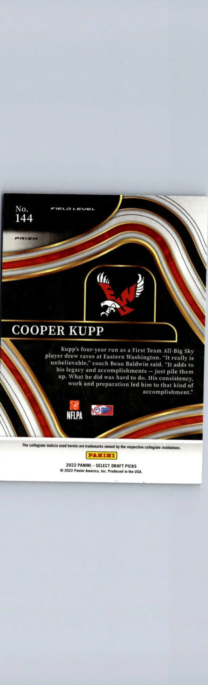 Cooper Kupp trading card from 2022 Panini Select Draft Picks Silver Prizm