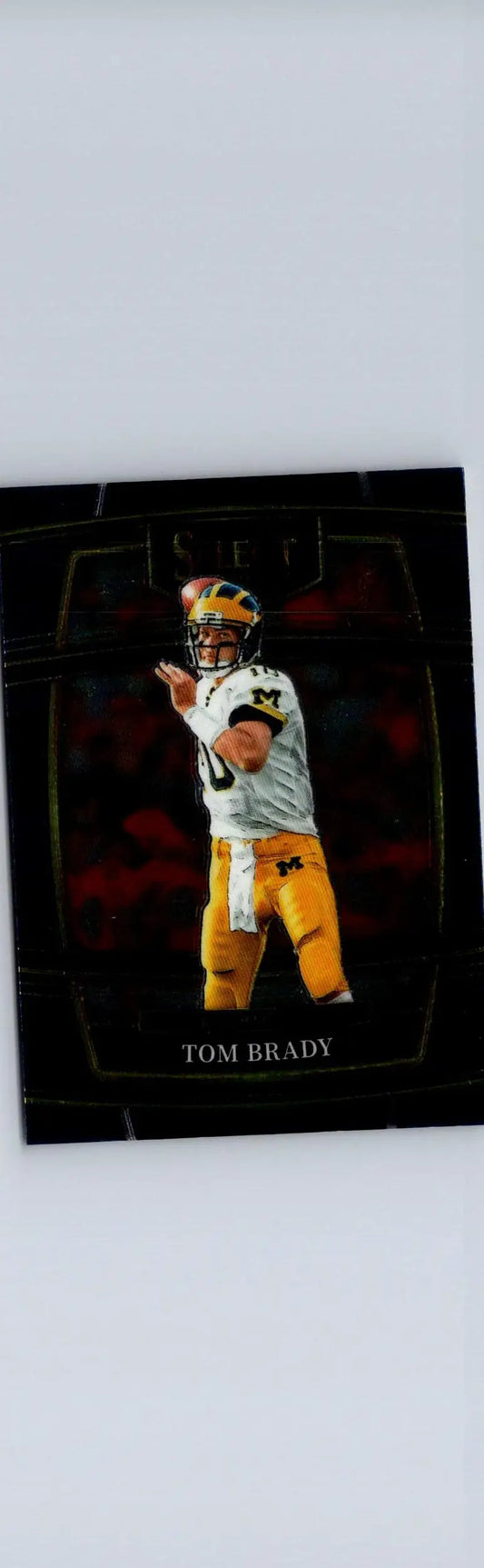 Tom Brady football card displayed in 2022 Panini Select Draft Picks retail product