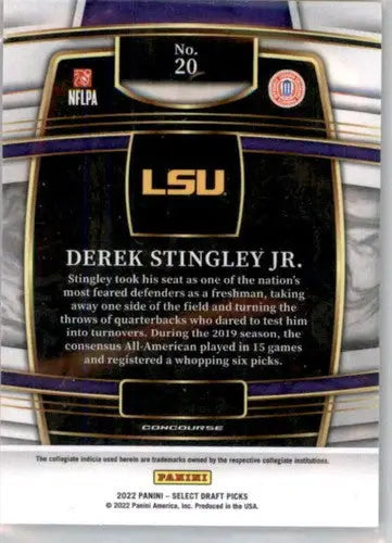 2022 Panini Select Draft Picks Blue #20 Derek Stingley Jr. NM Near Mint ID:66447 - Trading Cards