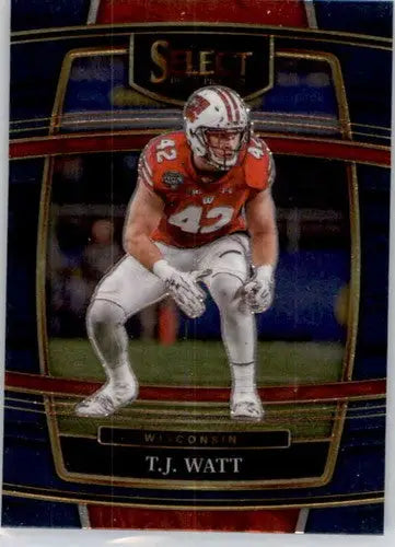 2022 Panini Select Draft Picks Blue #34 T.J. Watt NM Near Mint Concours ID:66458 - Trading Cards