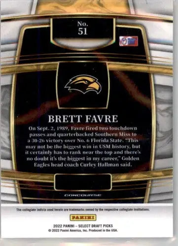 2022 Panini Select Draft Picks Blue #51 Brett Favre NM Near Mint Concou ID:66469 - Trading Cards