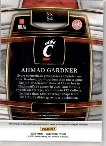 2022 Panini Select Draft Picks Blue #54 Ahmad ’Sauce’ Gardner NM Near M ID:66472 - Trading Cards