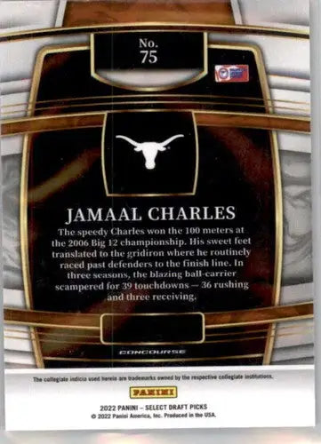 2022 Panini Select Draft Picks Blue #75 Jamaal Charles NM Near Mint Con ID:66484 - Trading Cards