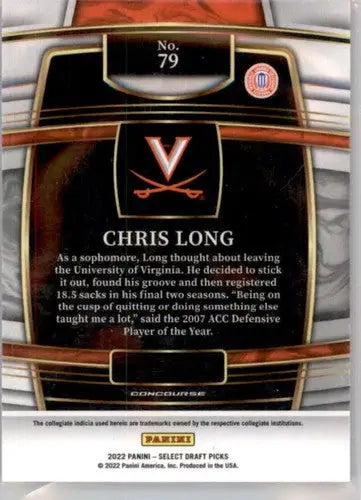 2022 Panini Select Draft Picks Blue #79 Chris Long NM Near Mint Concour ID:66488 - Trading Cards