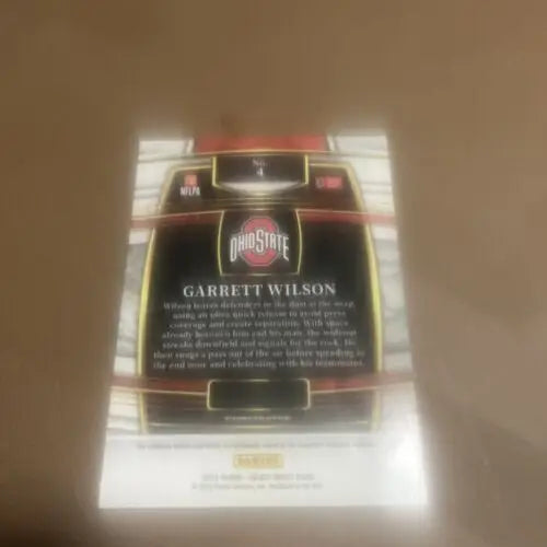 Garrett Wilson football card from 2022 Panini Select Draft Picks Concourse Blue edition