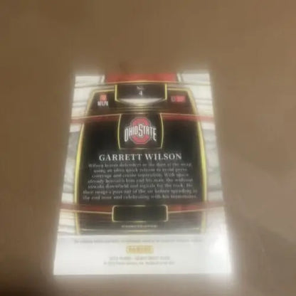 Garrett Wilson football card from 2022 Panini Select Draft Picks Concourse Blue edition