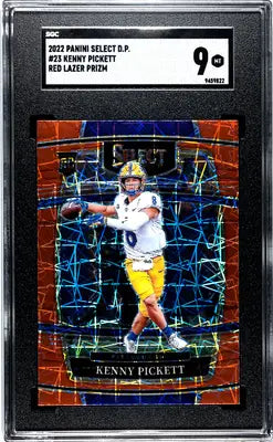 Graded 2022 Panini Select Draft Picks Kenny Pickett Red Lazer Prizm football card