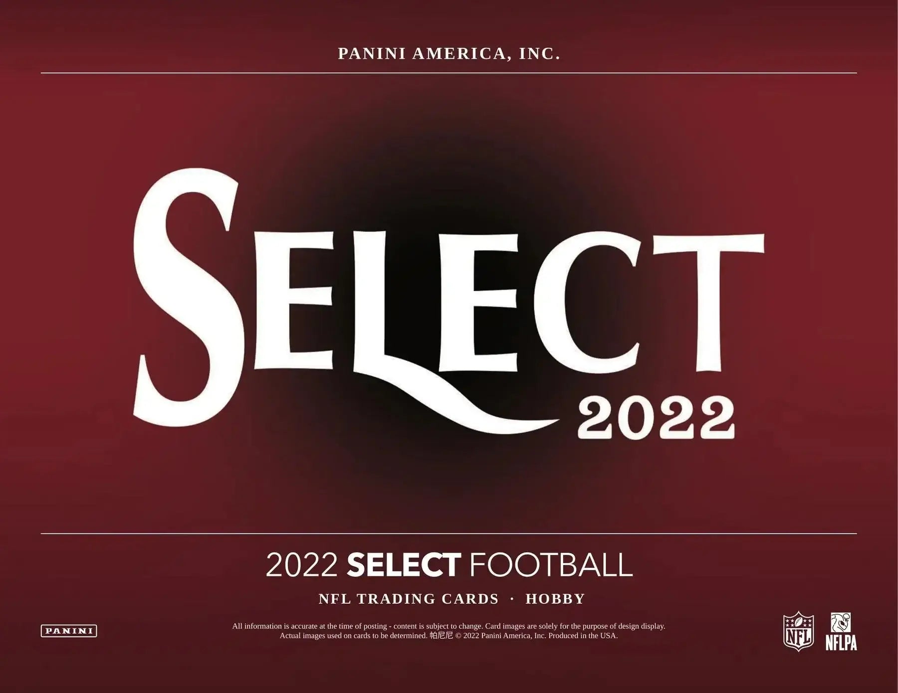 2022 Panini Select Football Hobby Box displaying Prism Max, Premier Level, Rookie Signature cards
