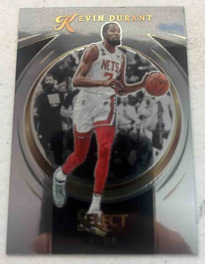 Kevin Durant basketball trading card from 2022 Panini Select Kevin Durant Certified Silver Prizms