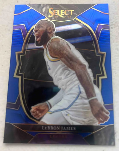 LeBron James Blue basketball trading card from 2022 Panini Select LeBron series