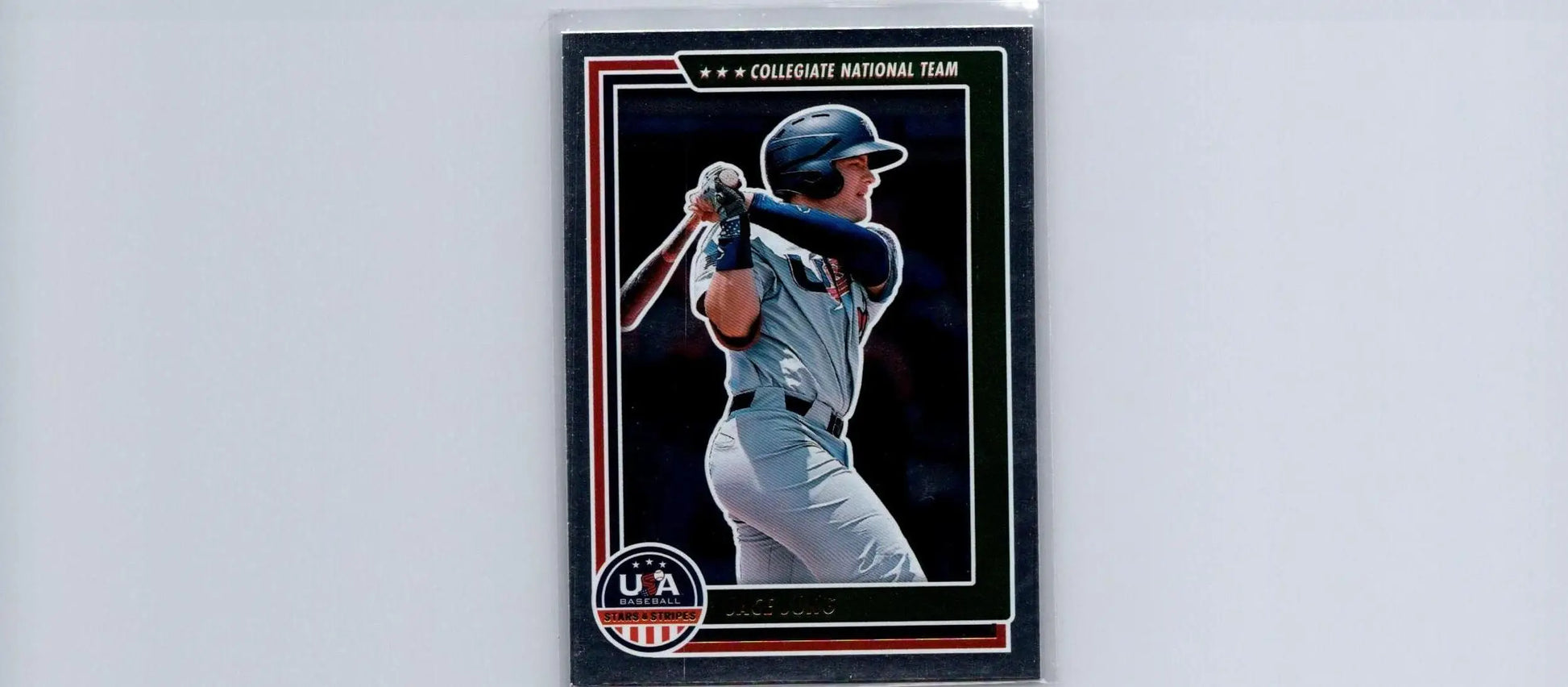 Baseball card of Jace Jung featured in 2022 Panini Stars & Stripes USA Baseball set