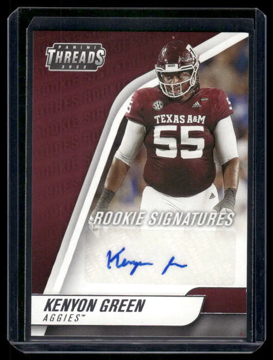 2022 Panini Threads Draft Picks Kenyon Green #TH-KGR Football - Trading Card