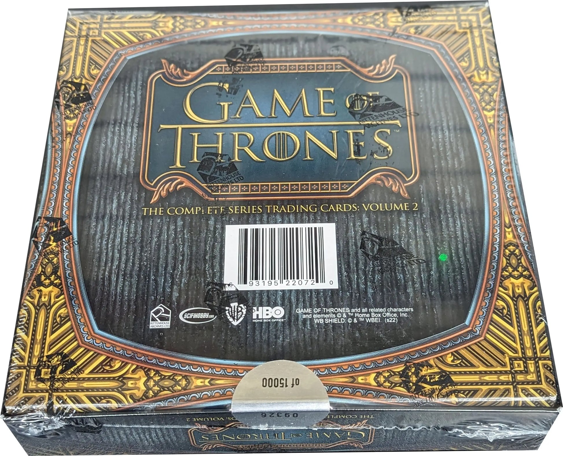 2022 Rittenhouse Game of Thrones trading card box featuring eight seasons collectibles