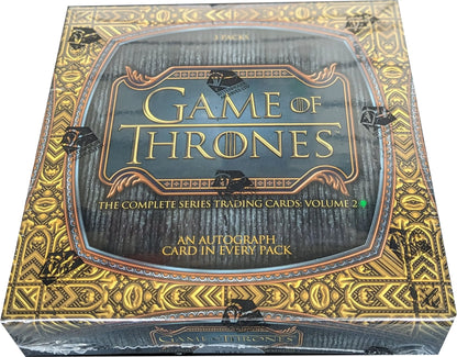 Game of Thrones trading card box showcasing Rittenhouse Game complete series of eight seasons