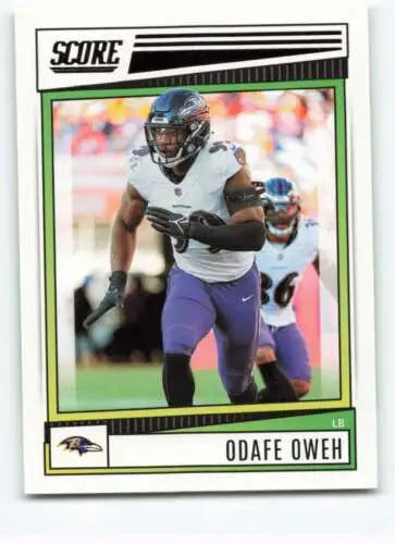 Odafe Oweh football card from 2022 Score featuring original gloss for Ravens fans