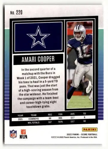 Amari Cooper football card with original gloss from 2022 Score #220 Simply Sandoval