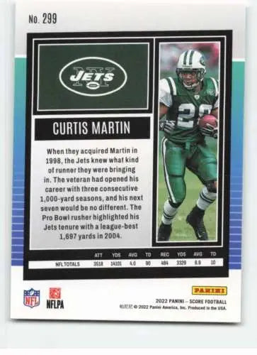 Curtis Martin football card 2022 Score NM-MT NY Jets original gloss Simply Sandoval