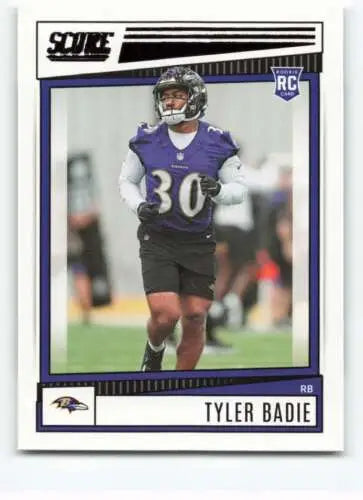 Tyler Badie football card 2022 Score #342 original gloss rookie Ravens Simply Sandoval