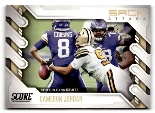 2022 Score Sack Attack #5 Cameron Jordan NM trading card featuring original gloss finish
