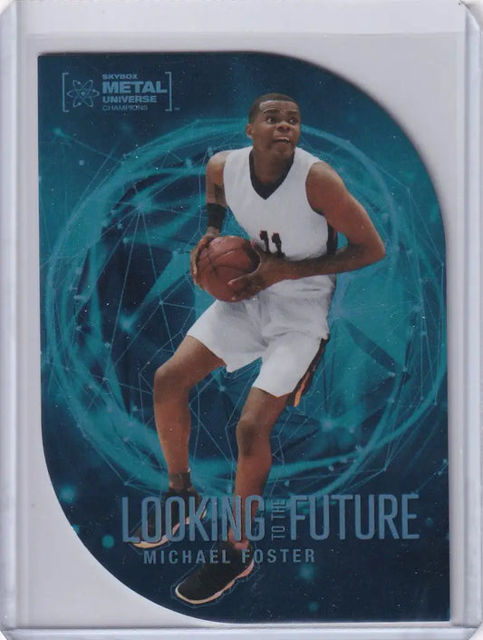 Basketball trading card of Michael Foster in Skybox Metal Universe Champions design