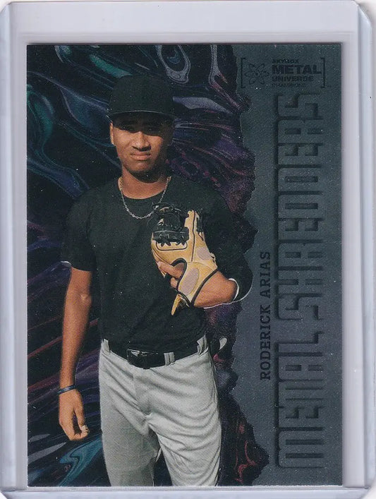 Baseball trading card of Roderick Arias from Skybox Metal Universe Champions series