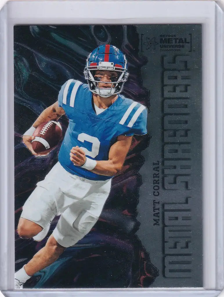 Football trading card of Matt Corral from 2022 Skybox Metal Universe Champions