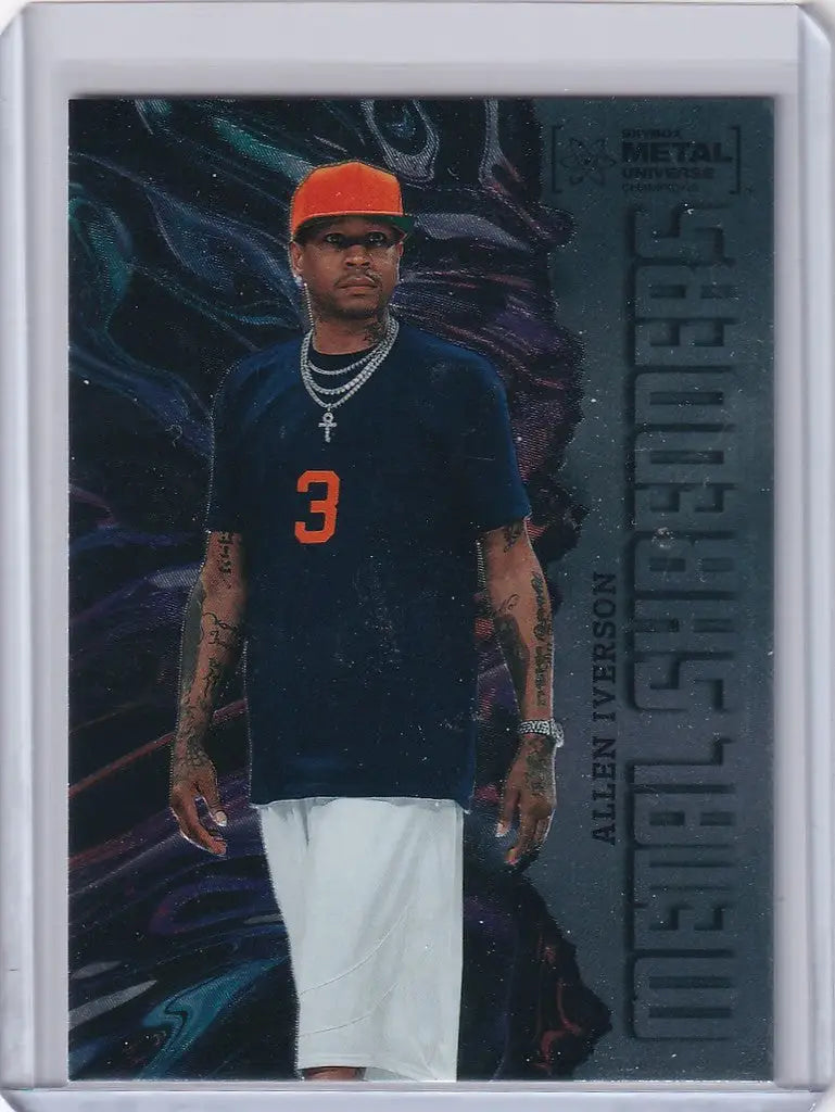 Baseball trading card of player in dark jersey number 3 from Skybox Metal Universe Champions