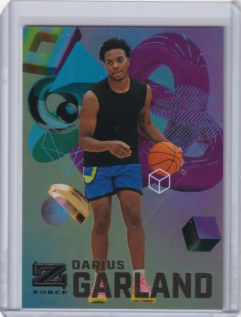 Basketball trading card of Darius Garland in 2022 Skybox Metal Universe design