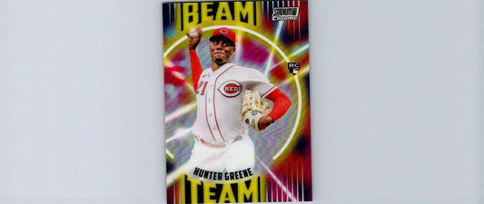 Hunter Greene Baseball Card from 2022 Stadium Club Chrome Beam Team Set