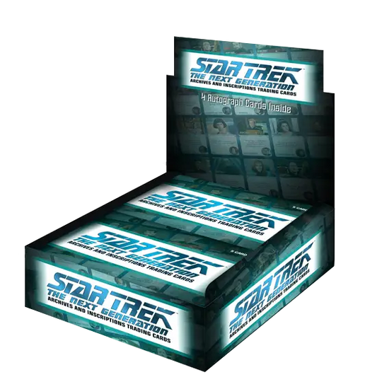 Star Trek TNG trading card box from Rittenhouse Archives with autographed cards inside